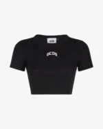 Gcds Logo Lounge Cropped T-Shirt Black
