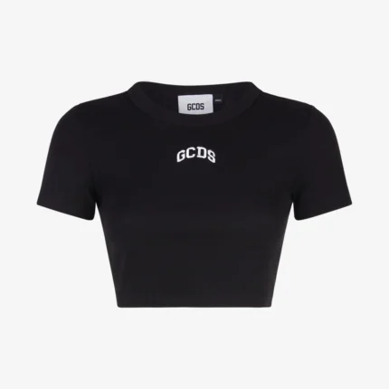 Gcds Logo Lounge Cropped T-Shirt Black