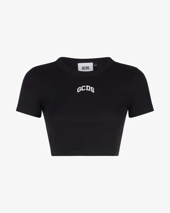 Gcds Logo Lounge Cropped T-Shirt Black