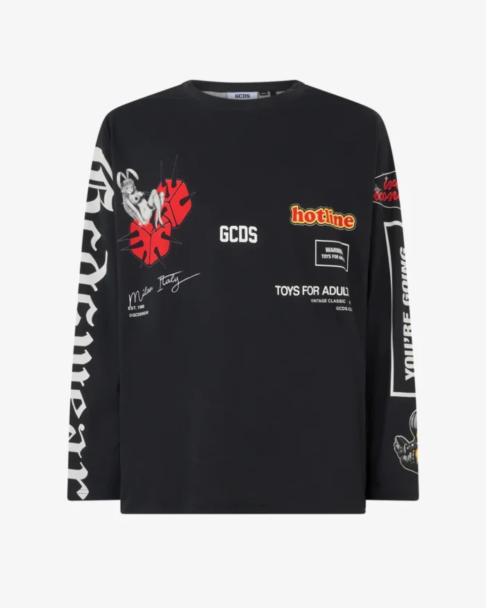 Gcds Printed Oversized Long Sleeves T-Shirt