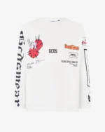 Gcds Printed Oversized Long Sleeves T-Shirt White