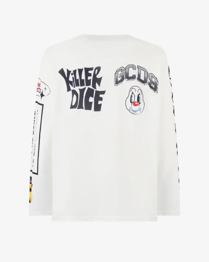Gcds Printed Oversized Long Sleeves T-Shirt White