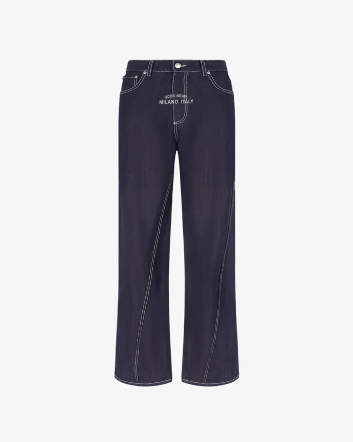 Gcds Raw Denim Wide Trousers