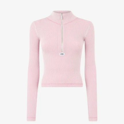 Gcds Ribbed Half Zip Turtleneck