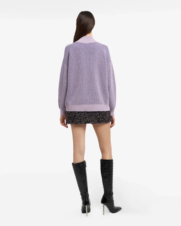 Gcds Ribbed Low Half Zip Sweater